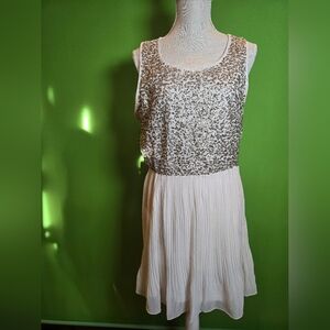 Maison Jules Ivory Sequin Bodice Strapless Dress